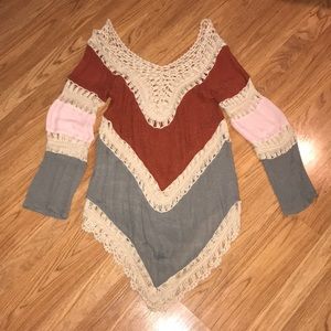 🦋 Boho Open-Knit Top